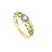 Gold Plated Metal Bangle bridal wedding jewelry white zircon stone blue enamel